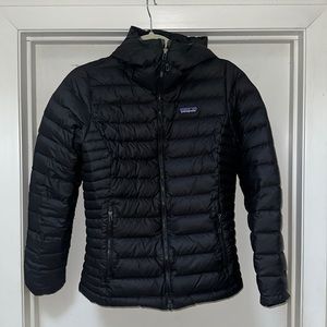 Patagonia Black down puffer hoodie jacket, size small